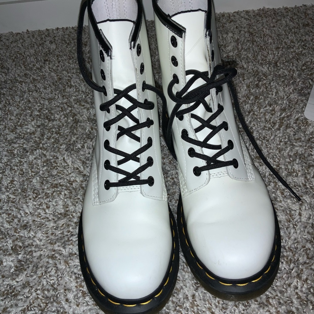Dr. Martens white combat boots
